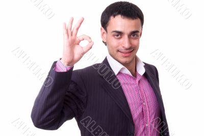 smiling businessman with O.K.