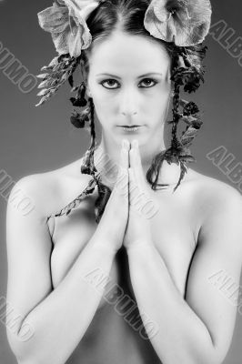 Praying flowergirl