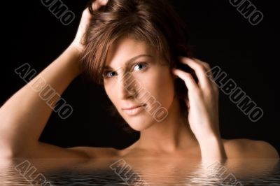 Portrait of a beautiful young tall woman