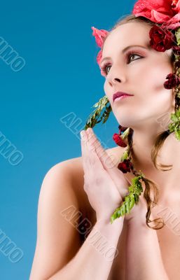 Flowergirl looking up