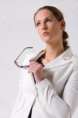 Young woman looking to interesting things