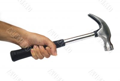 Hand holding hammer