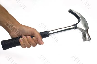 Hand holding hammer