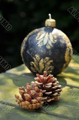 Pine cones with christmas