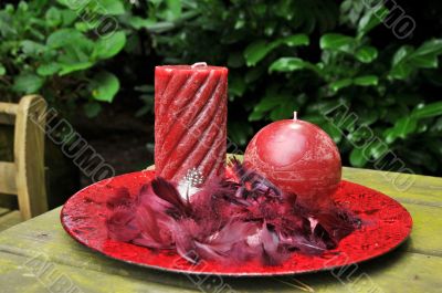 Candles in red