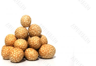 Bowl of Asian crackers