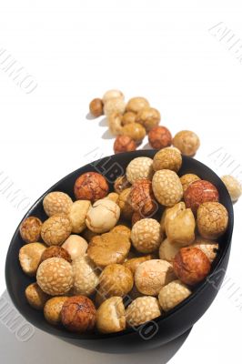 Bowl of Asian crackers