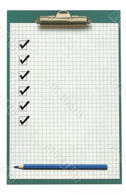 clipboard with checklist and pencil