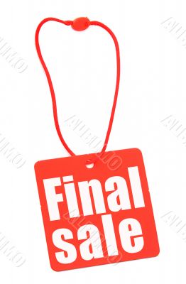 close-up of price tag isolated on white