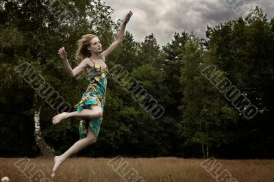 Jumping in the field