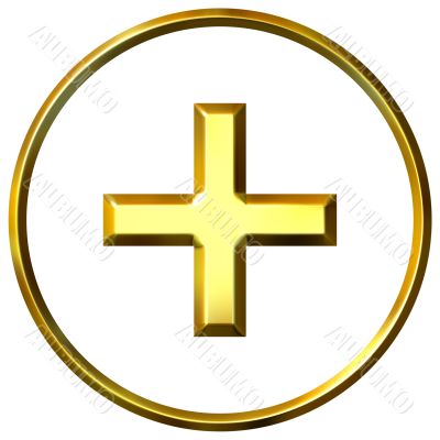 3D Golden Positive Energy Symbol