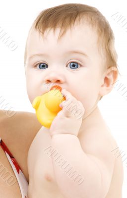 baby with duck