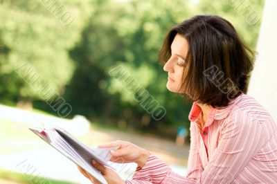 woman with book