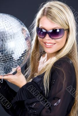 party girl with disco ball