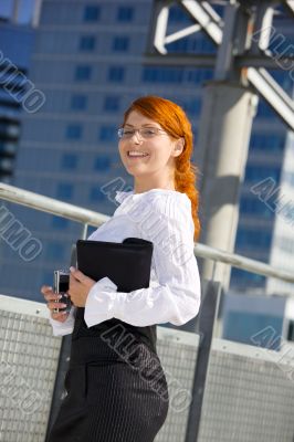 happy businesswoman