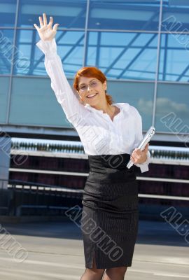 happy businesswoman