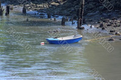Rowboat at low tide