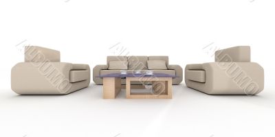 Interior of a living room. 3D image.