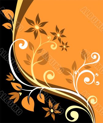 orange floral background