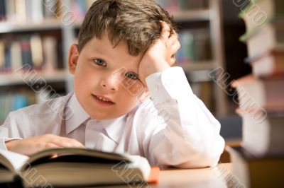 Boy in the library