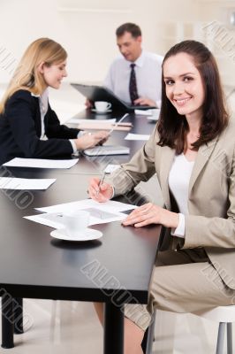 At the table