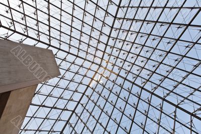Glass dome of a pyramid in the Louvre 2