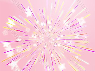 Bursting flying stars illustration