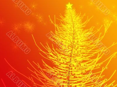 Sparkly christmas tree illustration
