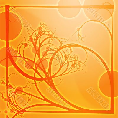 Floral border frame square