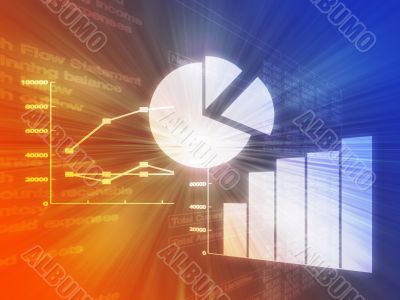 Spreadsheet business charts illustration