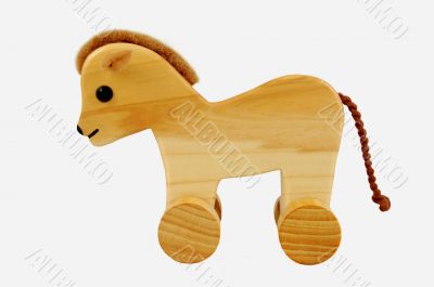 Toy horse on wheels
