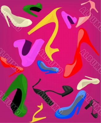 A womanish shoe is in an assortment
