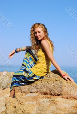 Sitting on rock