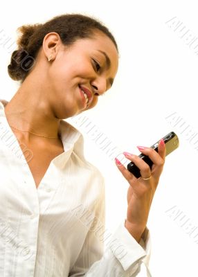 woman with mobile phone
