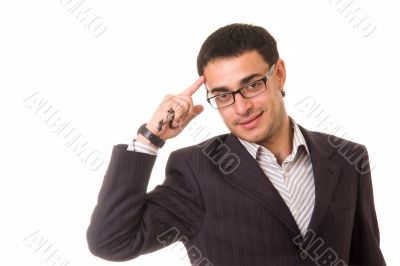 smiling businessman with keys