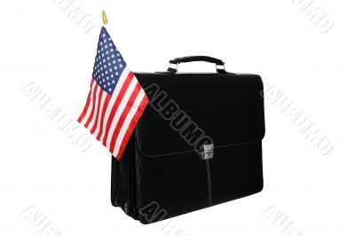 Portfolio with a flag of the USA