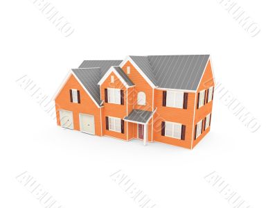 house over white