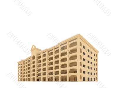 big hotel over white