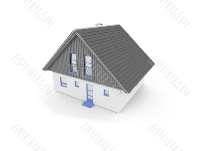 house over white