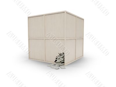 wood box with money