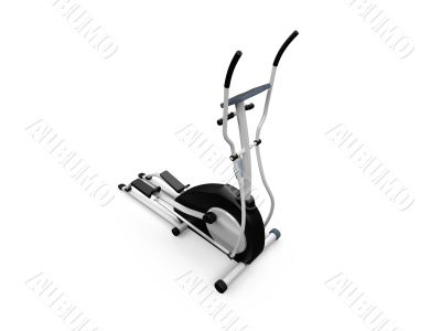 elliptical machine over white