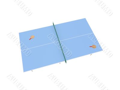 pingpong table over white