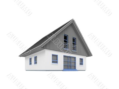 house over white