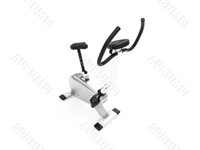 vertical exercise bicycle over white