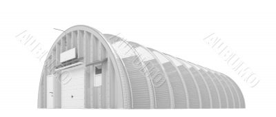 hangar over white