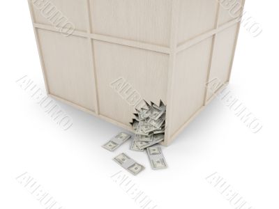 wood box with money