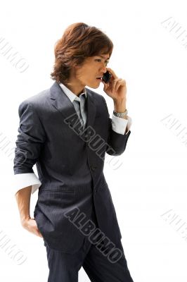 Asian business man and phone