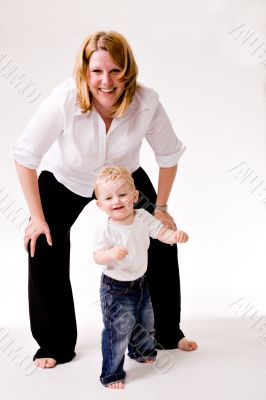 Playing with mom