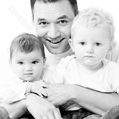 Dad with his children