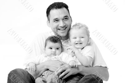 Smiling on daddys bosom